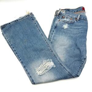 NEW - HOLLISTER CALI FLARE jeans women/girls size 11R extremely distressed look